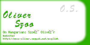 oliver szoo business card